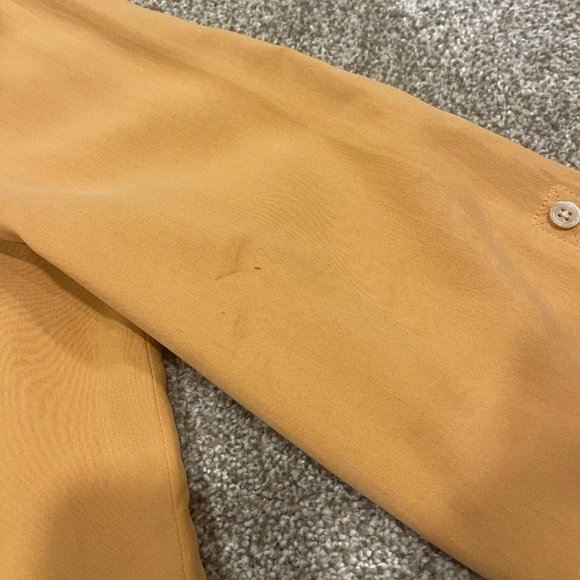 J.Jill Women's Peach 100% Silk‎ Button Up Long Sleeved Shirt, Size L - Picture 7 of 7